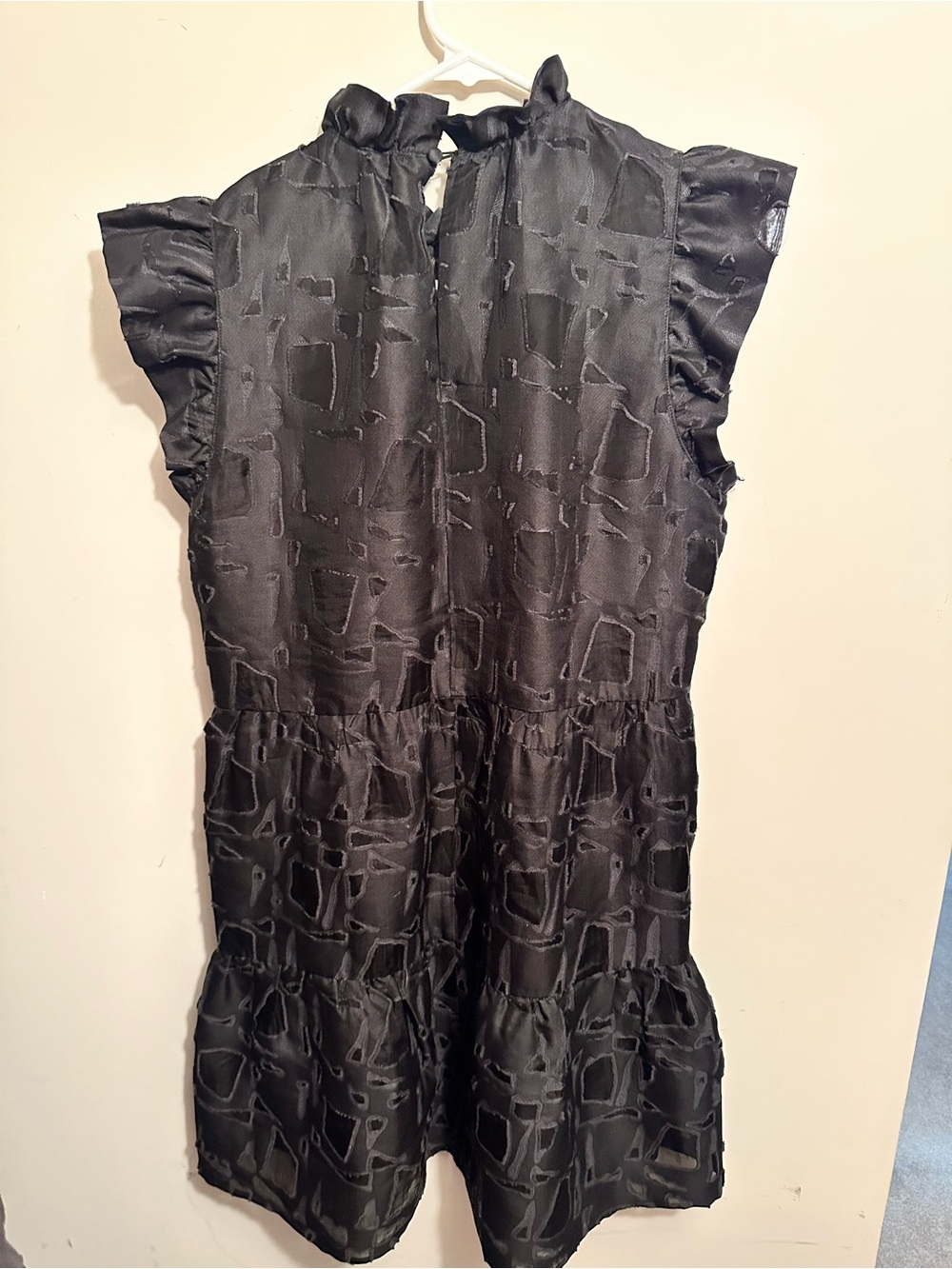 Marie Oliver black ruffle neck dress size S - Picture 2 of 4